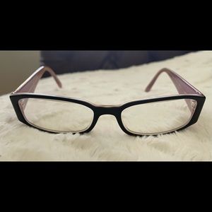 Prada Reading Glasses +1.25 Black Pink Rectangle